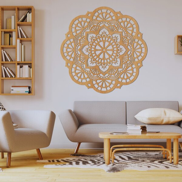 Nástenný drevený obraz mandala svetlo života - LUMEN: HDF - Javor 20 cm 4515-97644 HDF0508