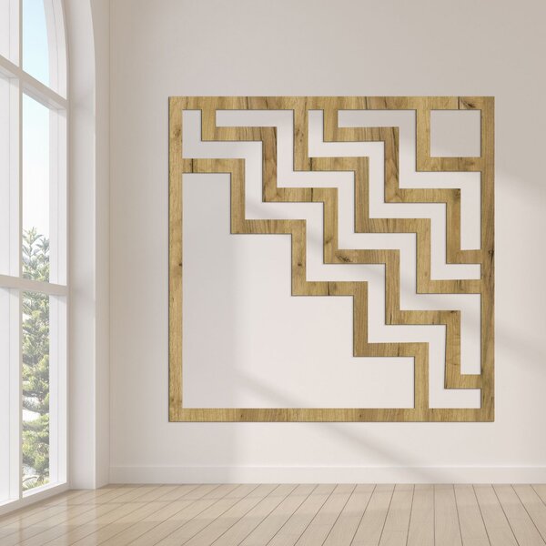 Geometrická nástenná dekorácia štvorec | SUQARE: HDF - Javor 30 cm 4516-97788 HDF0397-A