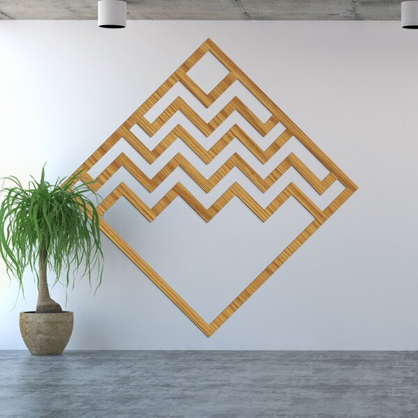 Geometrická nástenná dekorácia štvorec | SUQARE: HDF - Javor 30 cm 4516-97788 HDF0397-A