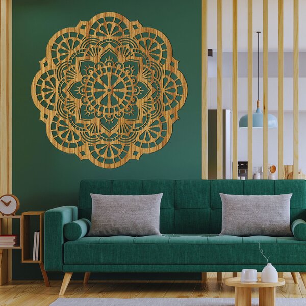 Nástenný drevený obraz mandala svetlo života - LUMEN: HDF - Javor 20 cm 4515-97644 HDF0508