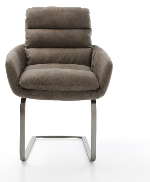 DELIFE Jedálenská stolička Abelia-Flex s opierkami mikrovlákno taupe vintage jedálenská stolička plochý grafit