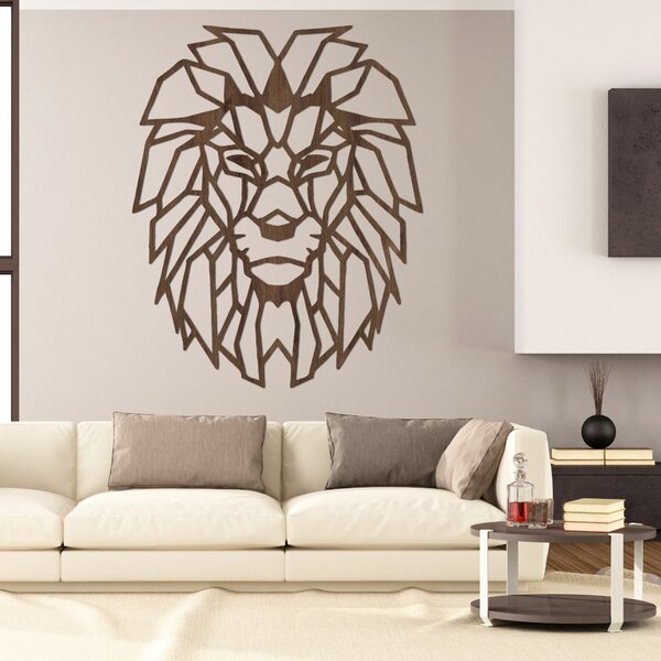 Geometrický drevený obraz na stenu levia hlava | LEONART: HDF - Javor 20 x 25 cm 4519-98285 HDF0227