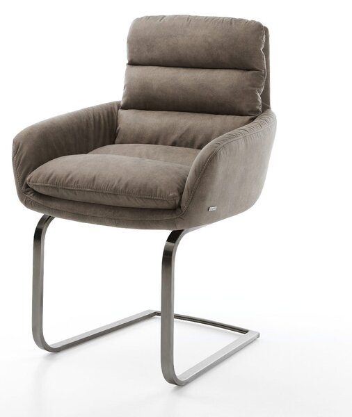 DELIFE Jedálenská stolička Abelia-Flex s opierkami mikrovlákno taupe vintage jedálenská stolička plochý grafit