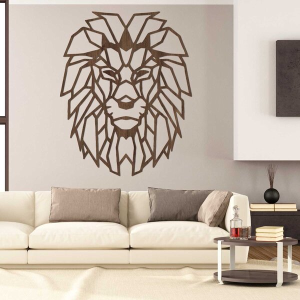 Geometrický drevený obraz na stenu levia hlava | LEONART: HDF - Javor 20 x 25 cm 4519-98285 HDF0227