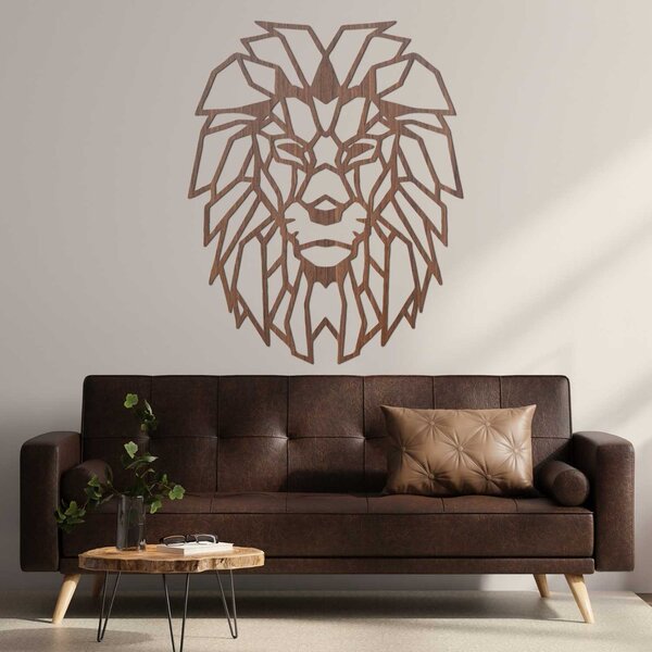 Geometrický drevený obraz na stenu levia hlava | LEONART: HDF - Javor 20 x 25 cm 4519-98285 HDF0227