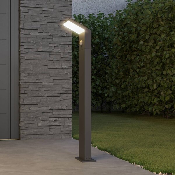 Arcchio LED svetlo na chodník Yolena, senzor, 100 cm, antracit, Čierna, Hliník, Moderný, Osvetlenie príjazdovej cesty