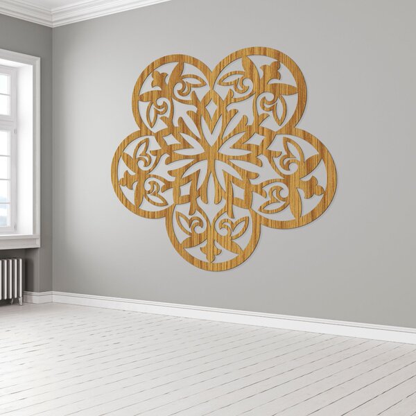 Drevený obraz na stenu mandala tajomný kvet - AURELIA: HDF - Javor 20 cm 4522-98569 HDF0321