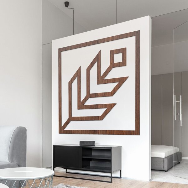 Nástenná geometrická dekorácia štvorec - SKAUKA: HDF - Javor 30 cm 4520-98402 HDF0397-C