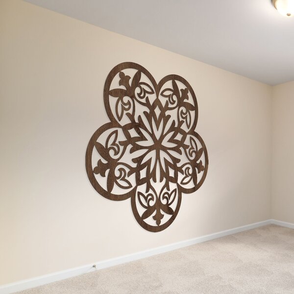 Drevený obraz na stenu mandala tajomný kvet - AURELIA: HDF - Javor 20 cm 4522-98569 HDF0321
