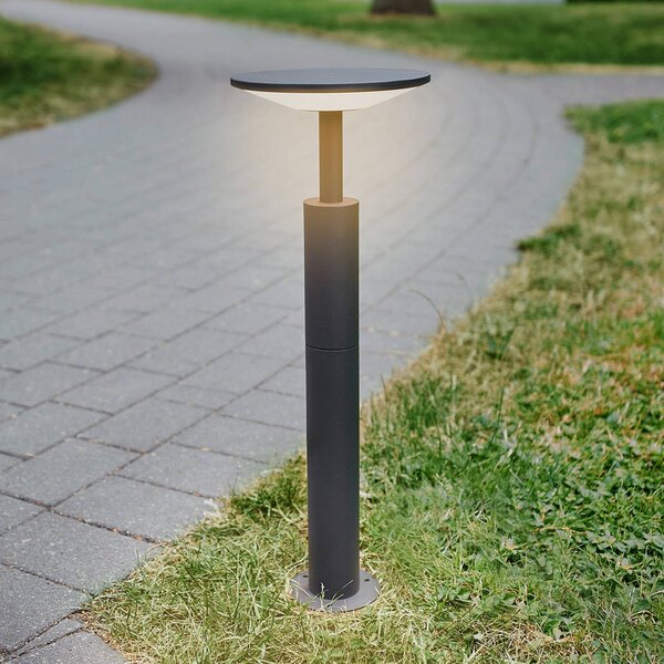 Lucande LED svetlo na chodník Fenia, 60 cm, antracit, IP65, Čierna, Hliník, Moderný, Osvetlenie príjazdovej cesty