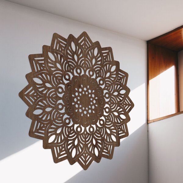 Drevený obraz na stenu mandala v tvare slnka - IGNEUS: HDF - Javor 20 cm 4525-99574 HDF0319-B
