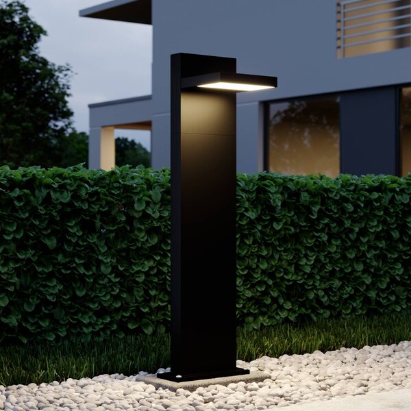 Lucande LED stĺpikové svetlo Silvan, 65 cm, antracitová farba, kov, Čierna, Hliník, Moderný, Osvetlenie príjazdovej cesty