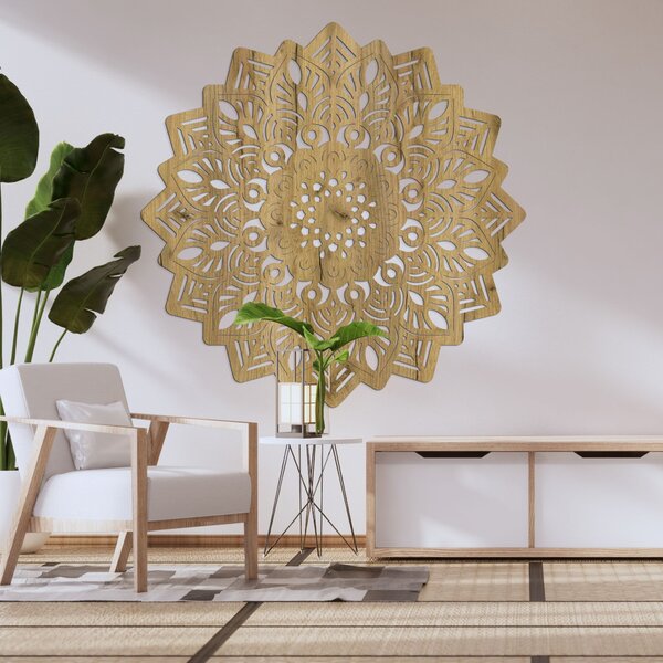 Drevený obraz na stenu mandala v tvare slnka - IGNEUS: HDF - Javor 20 cm 4525-99574 HDF0319-B
