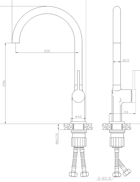 Invena Kalitea, drezová batéria h-373, čierna matná, INV-BZ-72-004-V