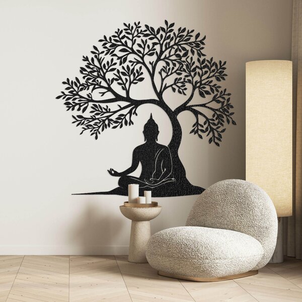 Drevený obraz strom života a Budha - MOTERO: HDF - Javor 40 cm 4531-100180 HDF0546