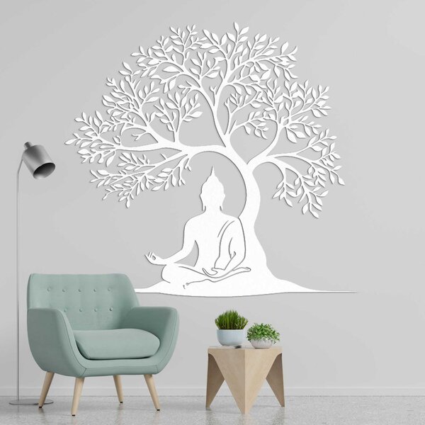 Drevený obraz strom života a Budha - MOTERO: HDF - Javor 40 cm 4531-100180 HDF0546