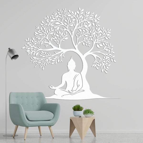 Drevený obraz strom života a Budha - MOTERO: HDF - Javor 40 cm 4531-100180 HDF0546
