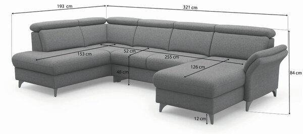 SEDACIA SÚPRAVA, textil, svetlosivá Sit & More - Sedačky, Online Only