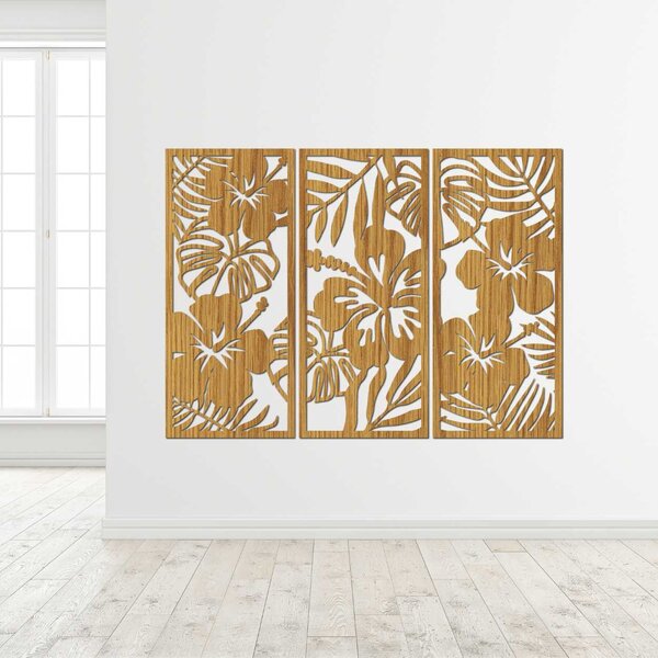 Drevený obraz tropické kvety | UBRALA: HDF - Javor 60 x 45 cm 4542-101006 HDF0530