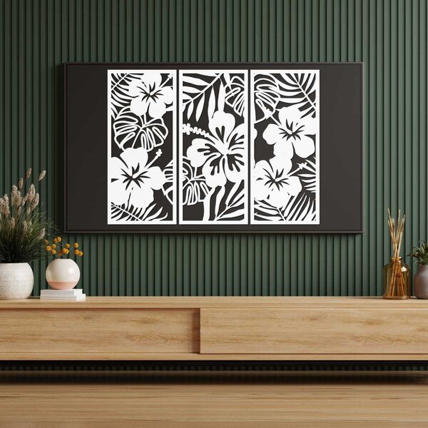 Drevený obraz tropické kvety | UBRALA: HDF - Javor 60 x 45 cm 4542-101006 HDF0530