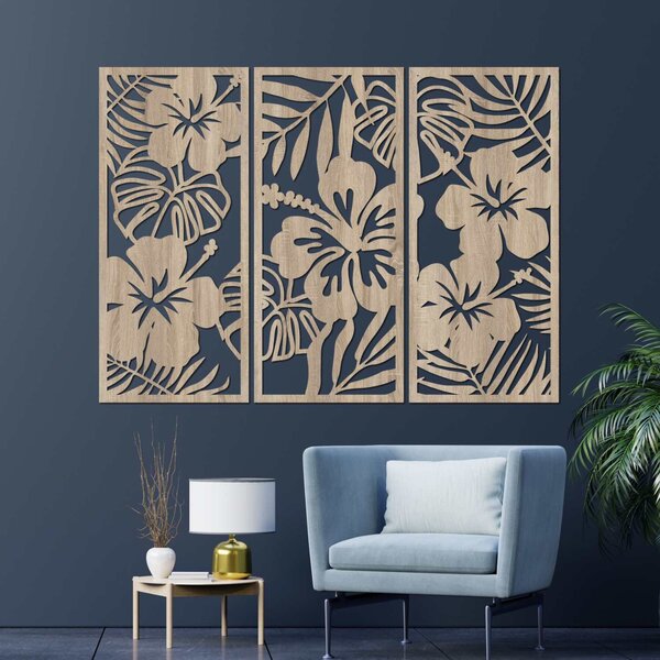 Drevený obraz tropické kvety | UBRALA: HDF - Javor 60 x 45 cm 4542-101006 HDF0530