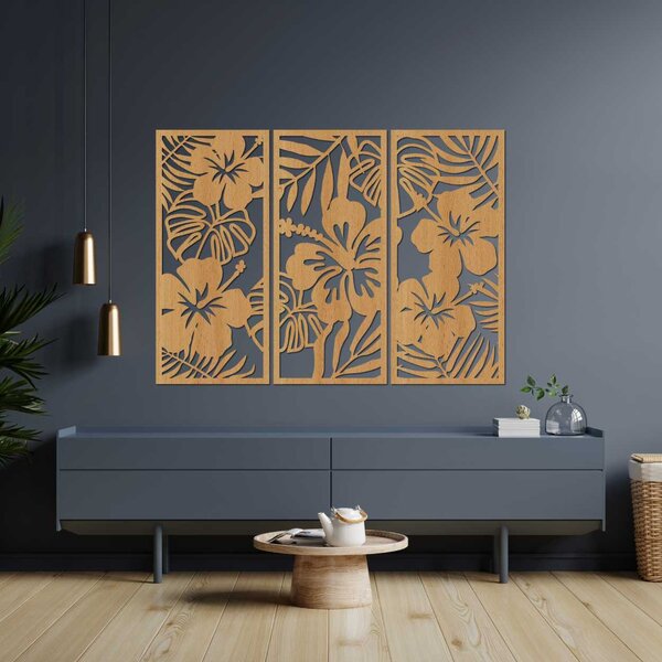 Drevený obraz tropické kvety | UBRALA: HDF - Javor 60 x 45 cm 4542-101006 HDF0530