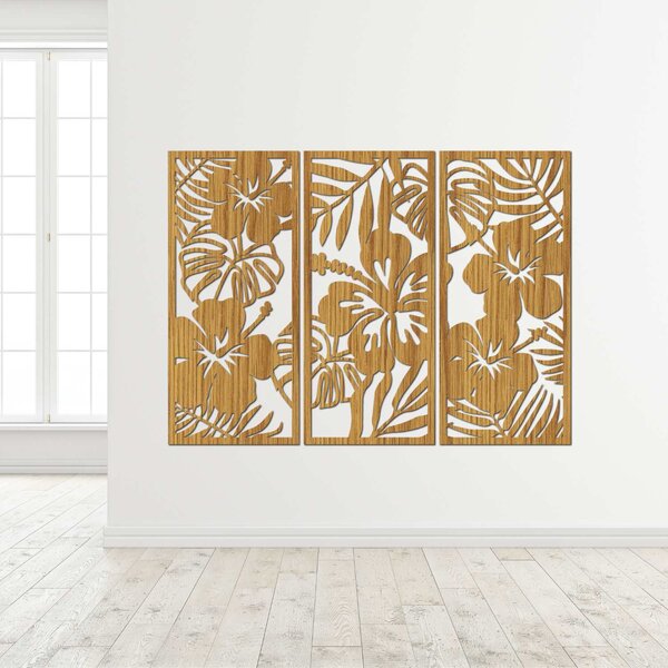 Drevený obraz tropické kvety | UBRALA: HDF - Javor 60 x 45 cm 4542-101006 HDF0530