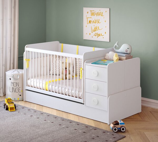 Cilek Rastúca hojdacia postieľka s prebaľovacím pultom Baby Cotton