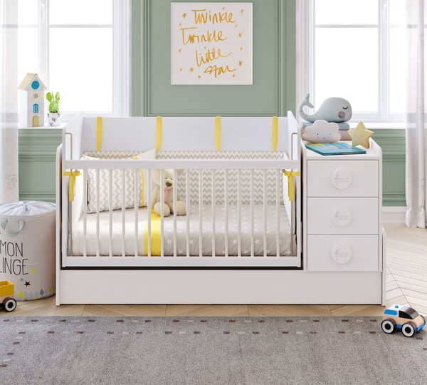 Cilek Rastúca hojdacia postieľka s prebaľovacím pultom Baby Cotton
