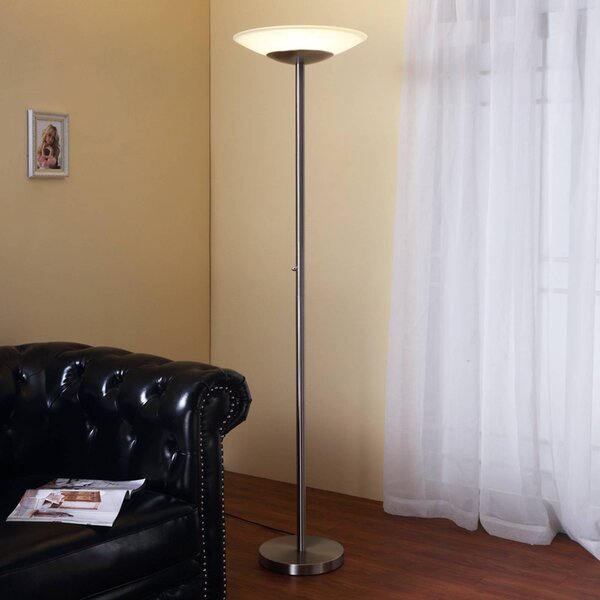 LED stojacia lampa Lindby Ragna, nikl, kov, stmievateľné, Hliník / sivá / zinok, Obývacia izba / jedáleň, Sklo, Moderný, Zemné bodové svetlo