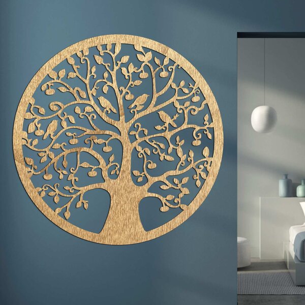 Drevený kruhový strom života na stenu | ARBOR: Preglejka Topoľ - Honey 3071 30 cm 4546-101238 PR0382