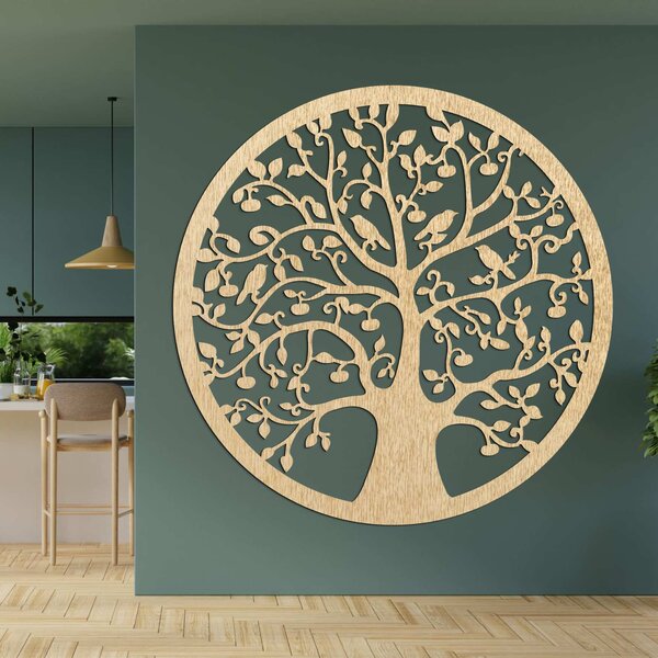 Drevený kruhový strom života na stenu | ARBOR: Preglejka Topoľ - Honey 3071 30 cm 4546-101238 PR0382