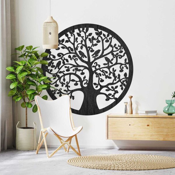 Drevený kruhový strom života na stenu | ARBOR: Preglejka Topoľ - Honey 3071 30 cm 4546-101238 PR0382