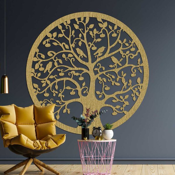 Drevený kruhový strom života na stenu | ARBOR: Preglejka Topoľ - Honey 3071 30 cm 4546-101238 PR0382