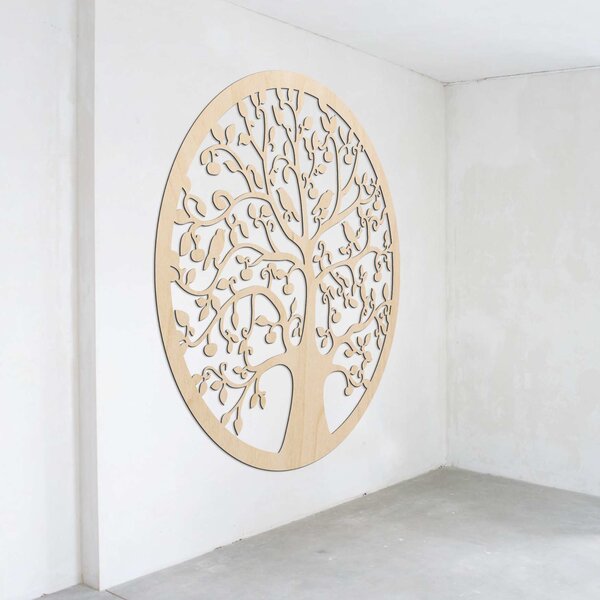 Drevený kruhový strom života na stenu | ARBOR: Preglejka Topoľ - Honey 3071 30 cm 4546-101238 PR0382