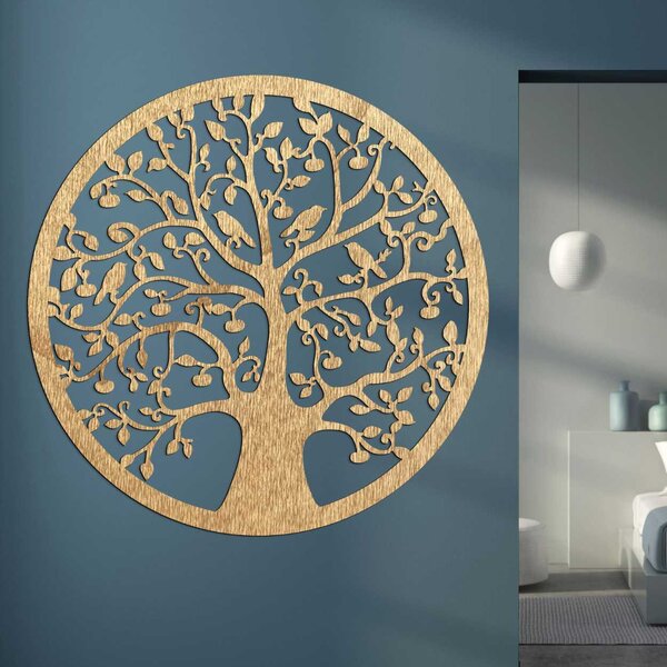 Drevený kruhový strom života na stenu | ARBOR: Preglejka Topoľ - Honey 3071 30 cm 4546-101238 PR0382