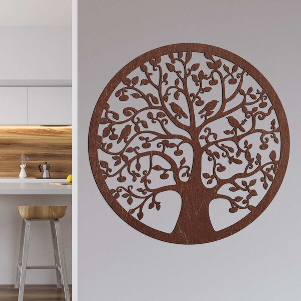 Drevený kruhový strom života na stenu | ARBOR: Preglejka Topoľ - Honey 3071 30 cm 4546-101238 PR0382