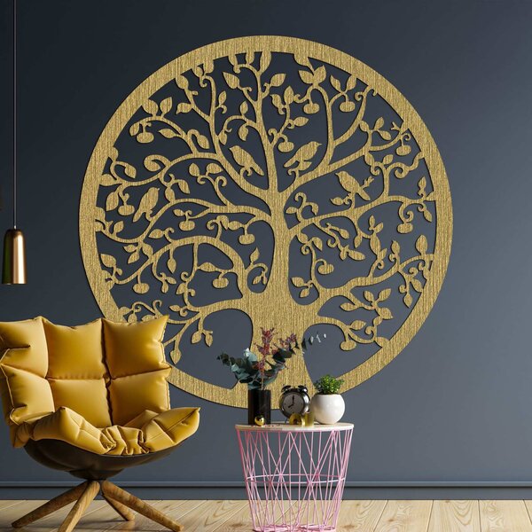 Drevený kruhový strom života na stenu | ARBOR: Preglejka Topoľ - Honey 3071 30 cm 4546-101238 PR0382