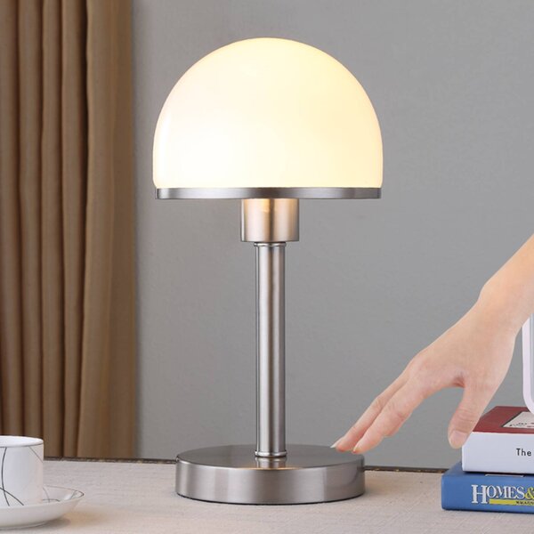 Stolná lampa Jolie so skleneným tienidlom dotyková, Spálňa, kov, Moderný, Stojacie svietidlo