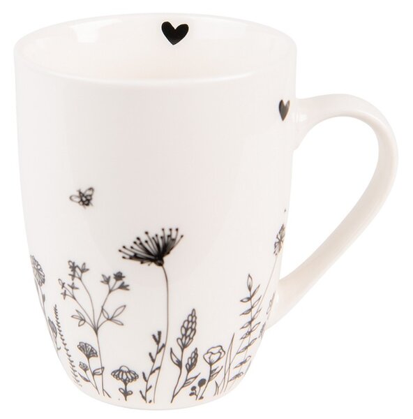 Porcelánový hrnček s kvetinami Flora And Fauna - 12 * 8 * 10cm / 300ml - Clayre & Eef