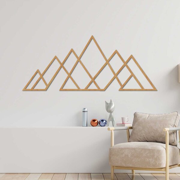 Drevený nástenný obraz geometrické hory | APALATU: HDF - Javor 70 x 31 cm 4559-102097 HDF0512