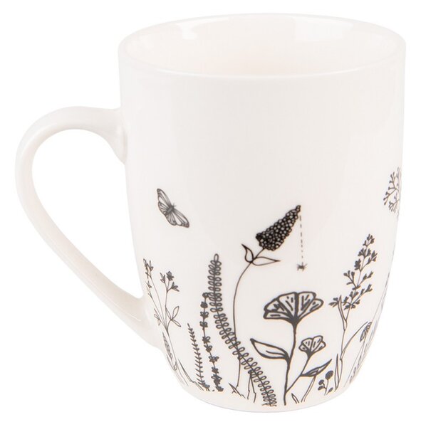 Porcelánový hrnček s kvetinami Flora And Fauna - 12 * 8 * 10cm / 300ml - Clayre & Eef
