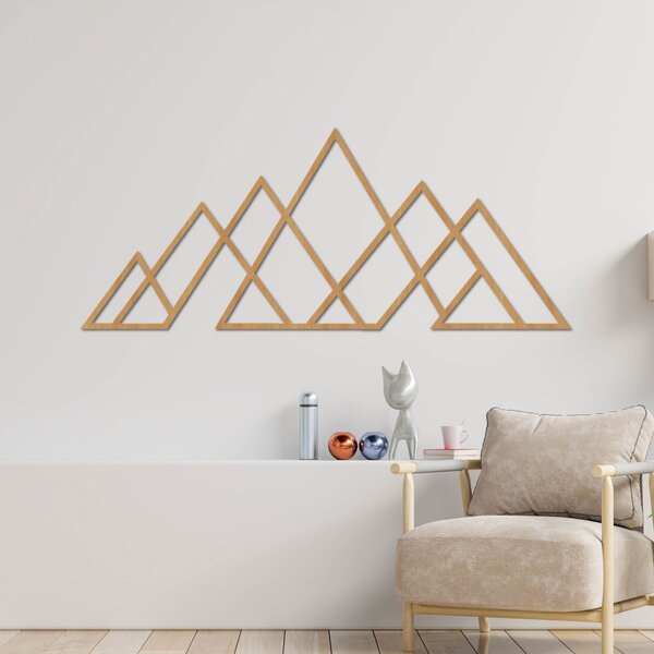 Drevený nástenný obraz geometrické hory | APALATU: HDF - Javor 70 x 31 cm 4559-102097 HDF0512
