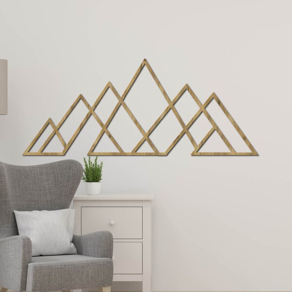 Drevený nástenný obraz geometrické hory | APALATU: HDF - Javor 70 x 31 cm 4559-102097 HDF0512
