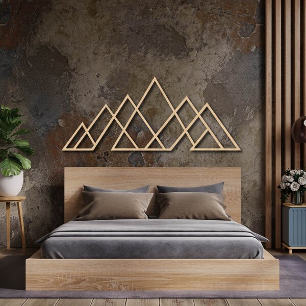 Drevený nástenný obraz geometrické hory | APALATU: HDF - Javor 70 x 31 cm 4559-102097 HDF0512