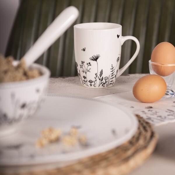 Porcelánový hrnček s kvetinami Flora And Fauna - 12 * 8 * 10cm / 300ml - Clayre & Eef