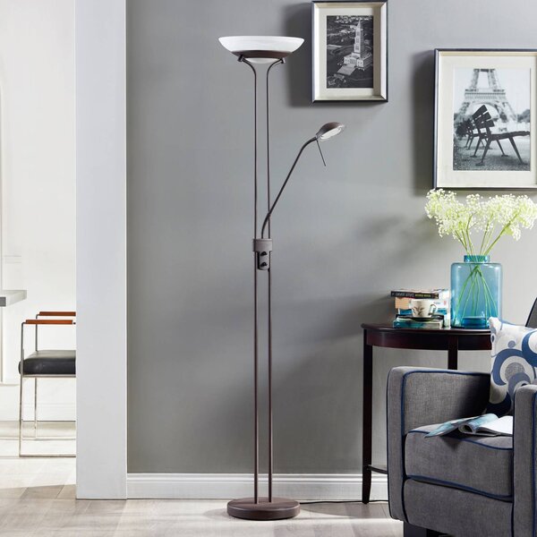 Lindby LED stojacia lampa Yveta, hrdzavá farba, kov, stmievateľná, Hnedá / hrdzavá, Obývacia izba / jedáleň, kov, Vidiecky / Rustikálny, Zemné bodové svetlo
