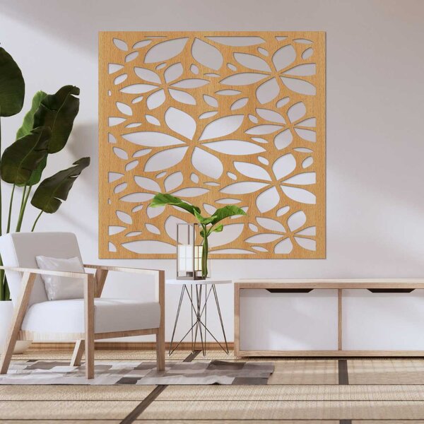 Drevený kvetinový obraz štvorec | BOTANICA: HDF - Javor 30 cm 4560-102276 HDF0281