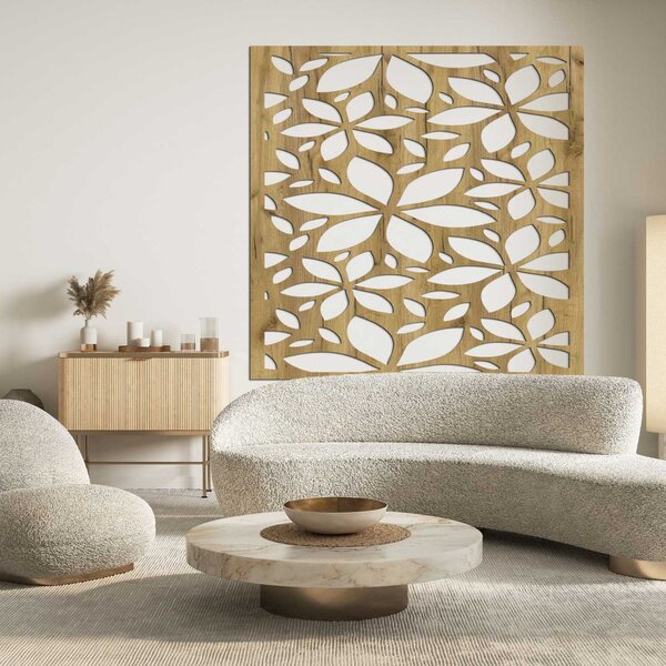Drevený kvetinový obraz štvorec | BOTANICA: HDF - Javor 30 cm 4560-102276 HDF0281