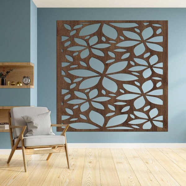 Drevený kvetinový obraz štvorec | BOTANICA: HDF - Javor 30 cm 4560-102276 HDF0281
